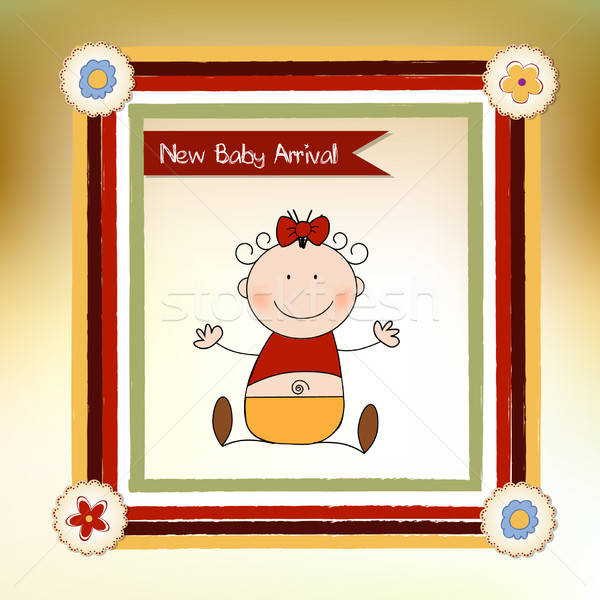Baby girl announcement shower card Stock photo © balasoiu