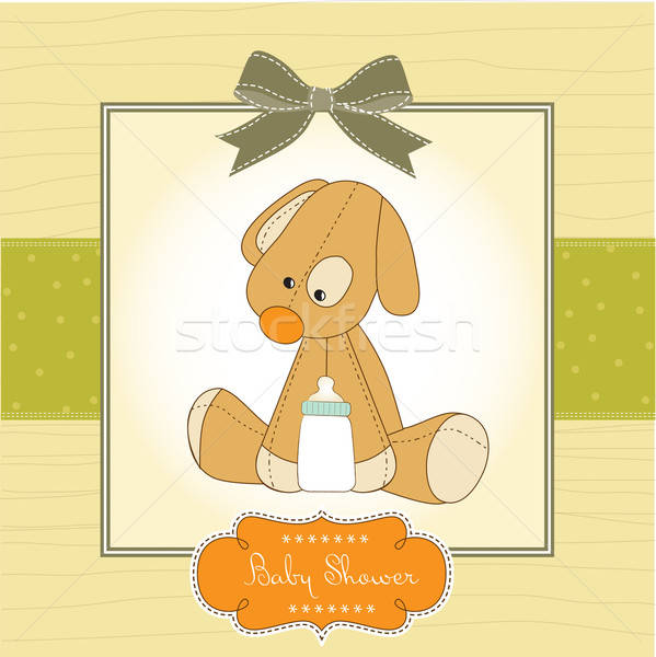 baby shower card with puppy Stock photo © balasoiu