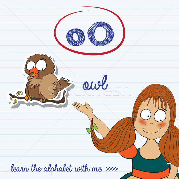 alphabet worksheet of the letter o Stock photo © balasoiu