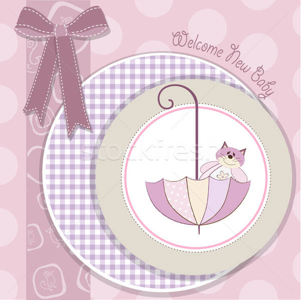 Stock photo: baby girl shower card