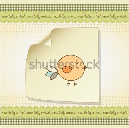 baby shower card with teddy bear toy Stock photo © balasoiu