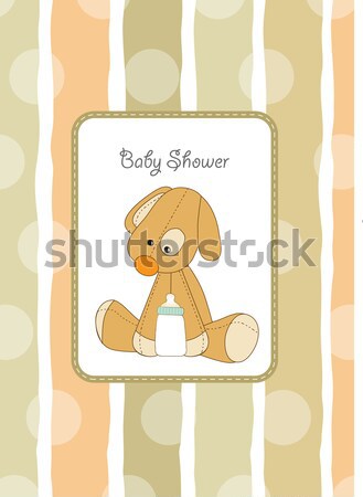 Stock photo: baby shower card with puppy
