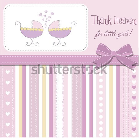 Stock photo: baby shower card with funny animals