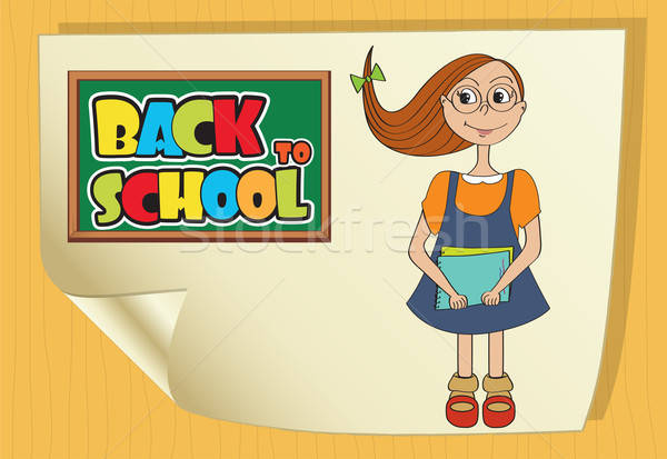Funny schoolgirl Stock photo © balasoiu