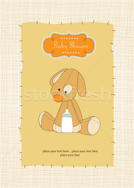 Bébé douche carte chiot fête anniversaire [[stock_photo]] © balasoiu