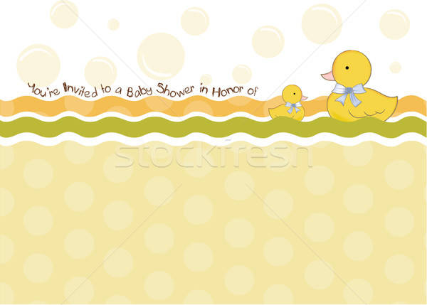 baby shower card with duck toys Stock photo © balasoiu