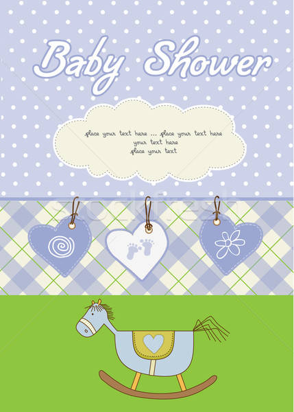 new baby boy shower card Stock photo © balasoiu