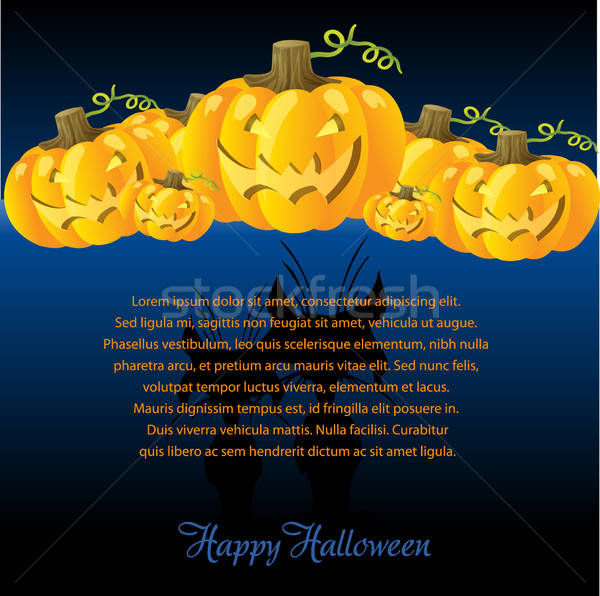 Halloween Illustration with Pumpkins for invite cards Stock photo © balasoiu