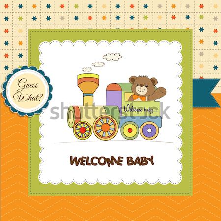 baby girl announcement card Stock photo © balasoiu