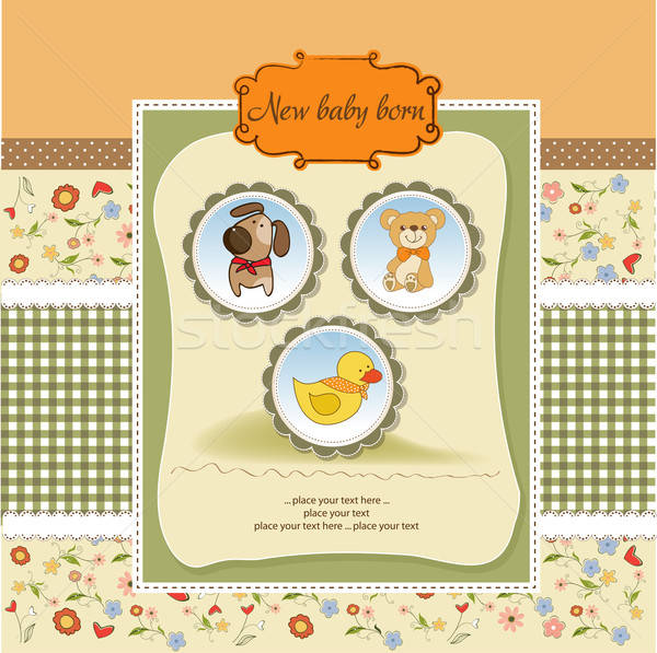 baby shower announcement card Stock photo © balasoiu