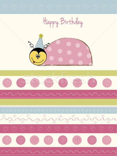 happy birthday card with ladybug Stock photo © balasoiu
