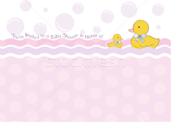 baby shower card with duck toys Stock photo © balasoiu