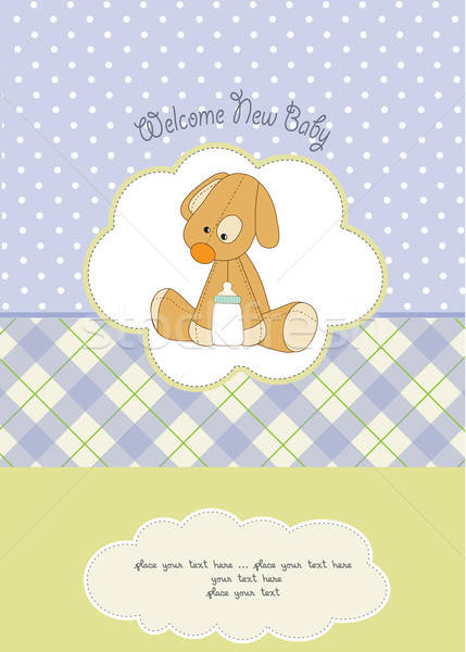 Stock photo: baby shower card with puppy