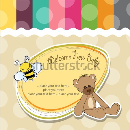 baby shower card with gift boxes Stock photo © balasoiu