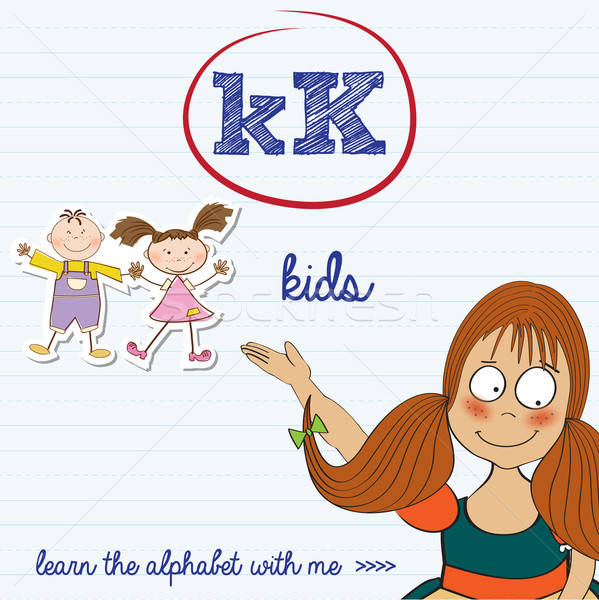 alphabet worksheet of the letter k Stock photo © balasoiu