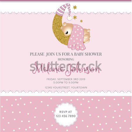 Shabby Chic Baby Girl Shower Card Vector Illustration C Claudia Balasoiu Balasoiu Stockfresh