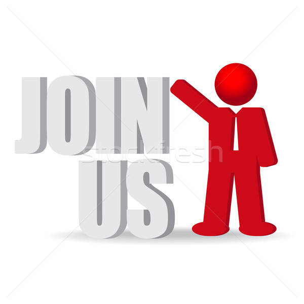 Business man, person with a ' Join us' words Stock photo © balasoiu