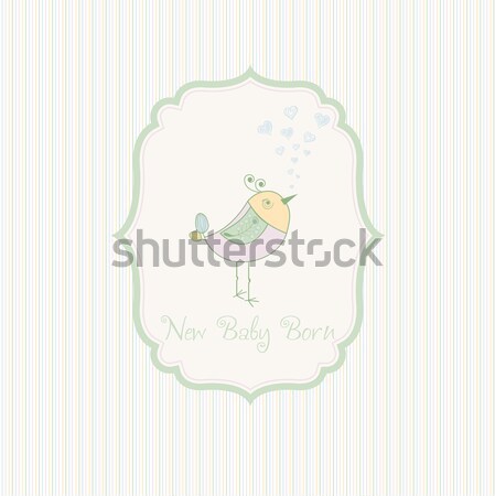 new baby shower card with cat Stock photo © balasoiu