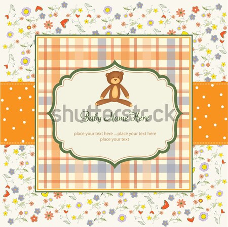 baby shower card with toys Stock photo © balasoiu