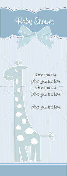 Stock photo: new baby announcement card with giraffe