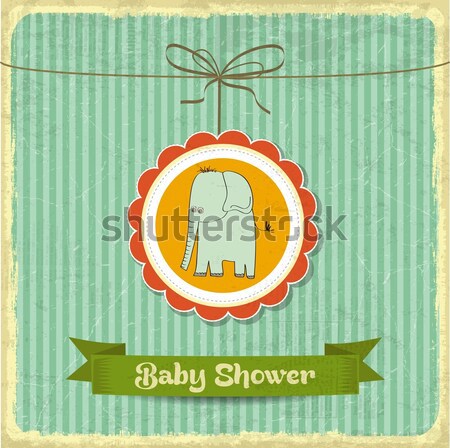 Infantile baby doccia carta cartoon leone Foto d'archivio © balasoiu