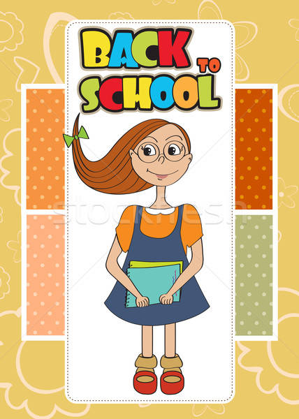 Funny schoolgirl Stock photo © balasoiu