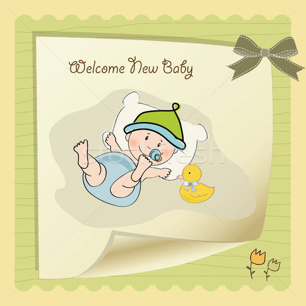 baby boy shower card Stock photo © balasoiu