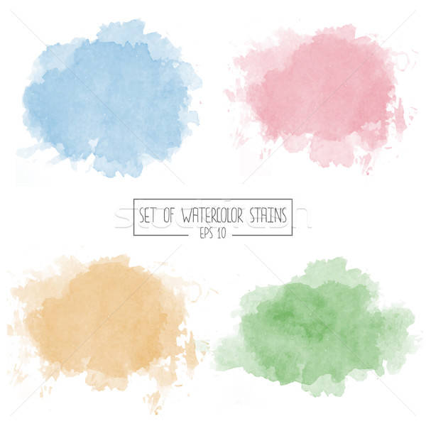 Set of color vector watercolor stains Stock photo © balasoiu