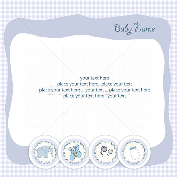 Baby jongen aankondiging kaart partij abstract Stockfoto © balasoiu
