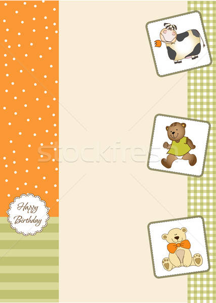 Stock foto: Baby · Dusche · Ankündigung · Blume · Mädchen · Party