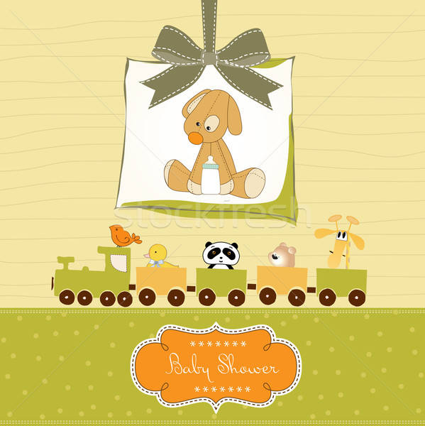 baby shower card with puppy Stock photo © balasoiu