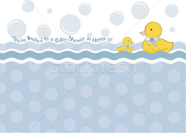 Baby douche kaart eend speelgoed water Stockfoto © balasoiu