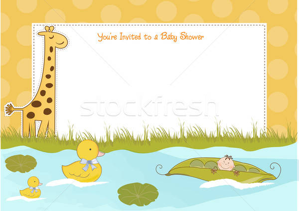 baby boy shower announcement Stock photo © balasoiu