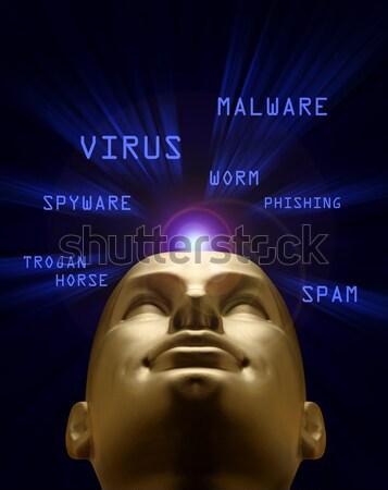 Artifical intelligence as symbolized by blue binary code flying  Stock photo © Balefire9