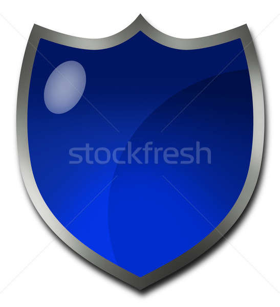 Bleu badge bouton blanche graphique [[stock_photo]] © Balefire9