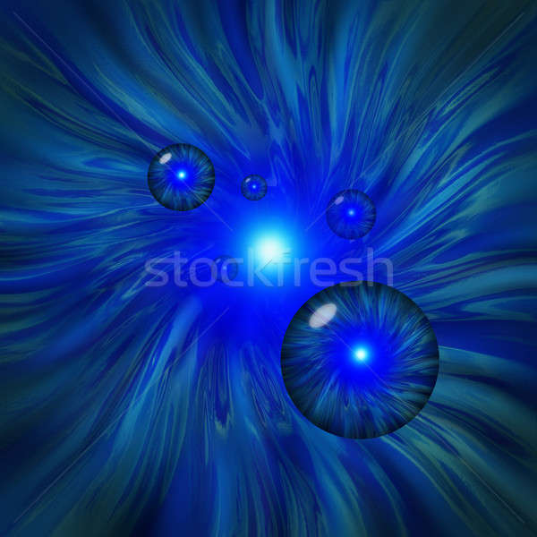 Blue vortex with orbs flying through wormhole Stock photo © Balefire9