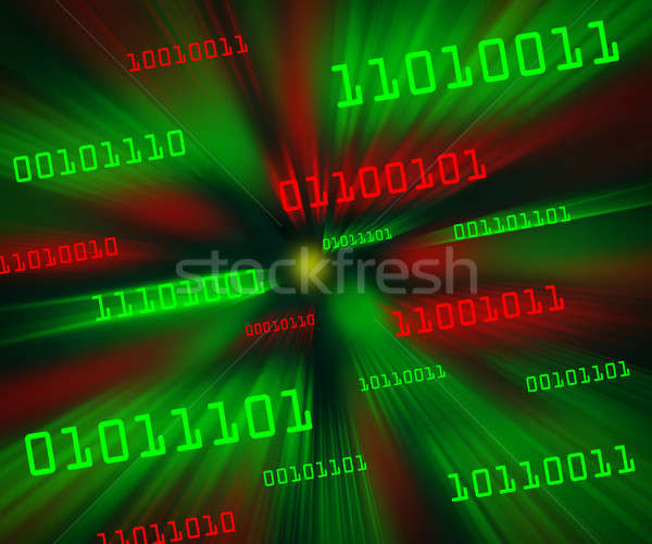 Rot grünen Bytes Binärcode Wirbel unter Stock foto © Balefire9