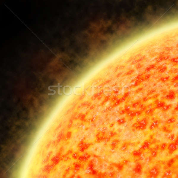 Illustration of the sun radiating a solar wind Stock photo © Balefire9