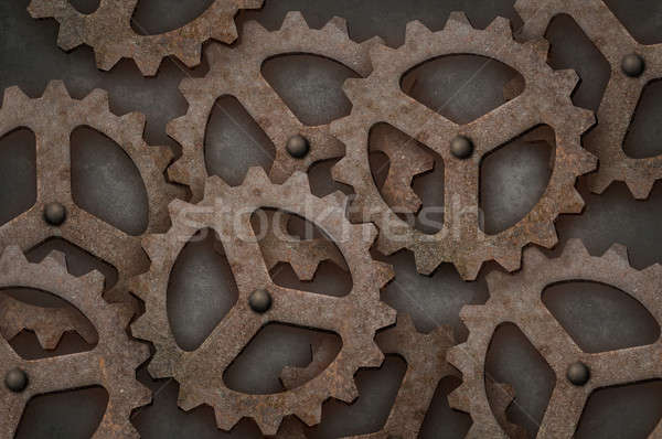 Distressed interlocking gears Stock photo © Balefire9