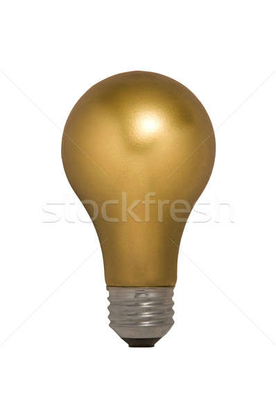 Gold Light Bulb Against White Stock photo © Balefire9