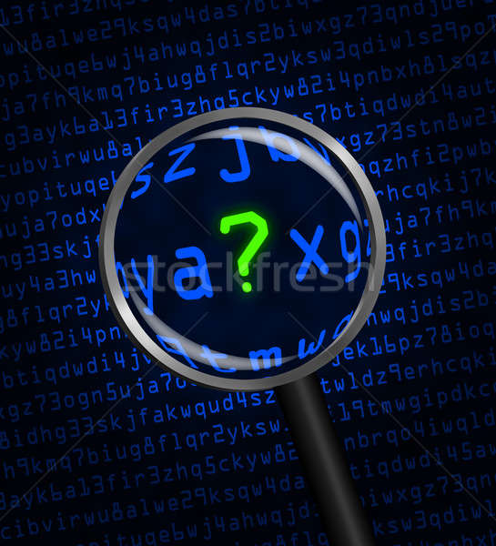 Question Mark revealed in computer code through a magnifying gla Stock photo © Balefire9
