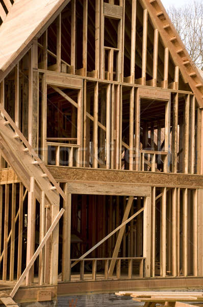 Part of a house in the framing phase of construction Stock photo © Balefire9
