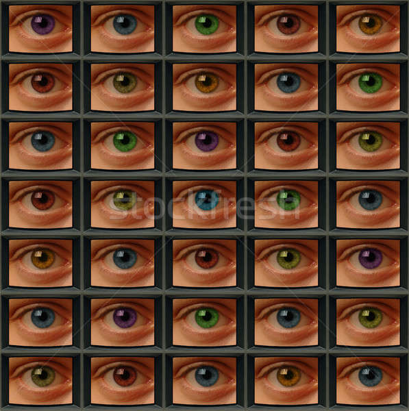 Video screens of eyes with different color pupils Stock photo © Balefire9