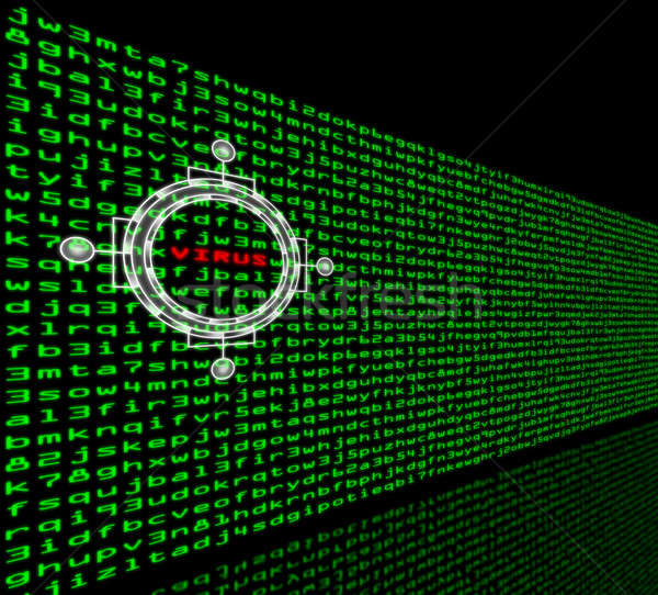 Számítógépes vírus felfedezés tűzfal gép kód szó Stock fotó © Balefire9