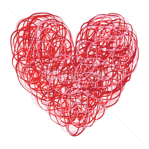 Red and Pink Scribbled Heart Stock photo © Balefire9