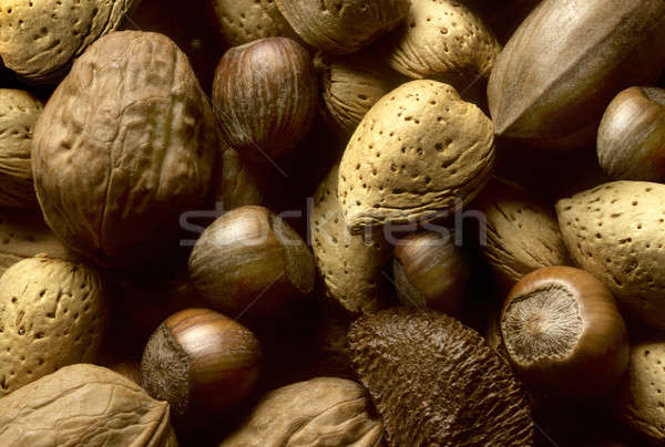 Stock foto: Vielfalt · Baum · Nüsse · Mandeln · Haselnüsse · Essen