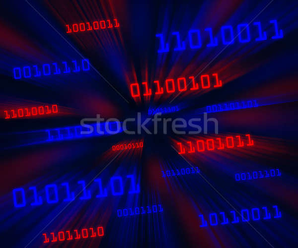 Rot blau Bytes Binärcode unter Wirbel Stock foto © Balefire9