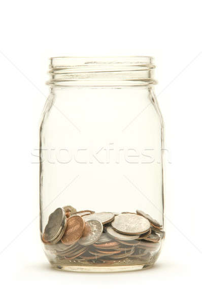 Münzen jar Glas weiß Finanzierung Stock foto © Balefire9