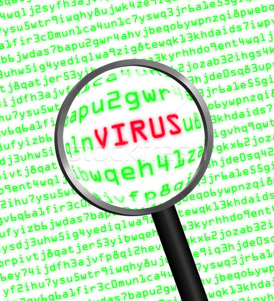 Vergrootglas virus computer code machine web Stockfoto © Balefire9