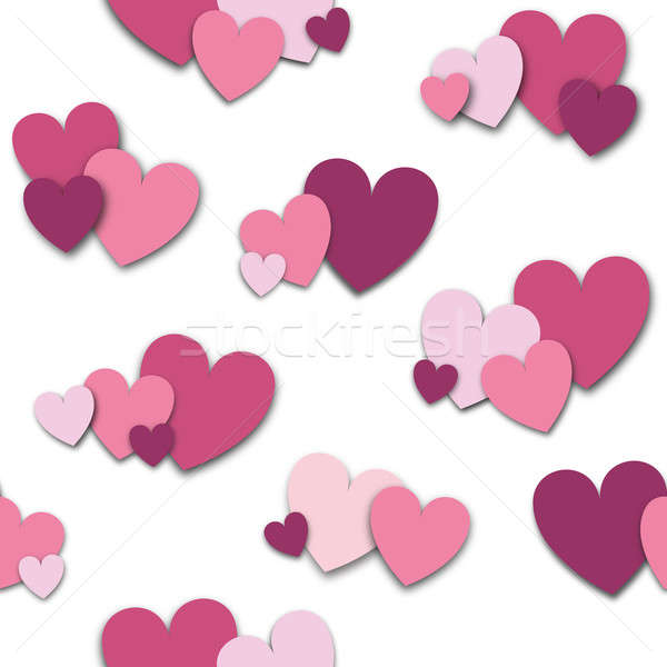 Field of pink and purple hearts tileable Stock photo © Balefire9